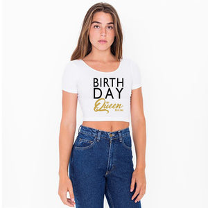 Birthday Queen Scoop Neck Crop